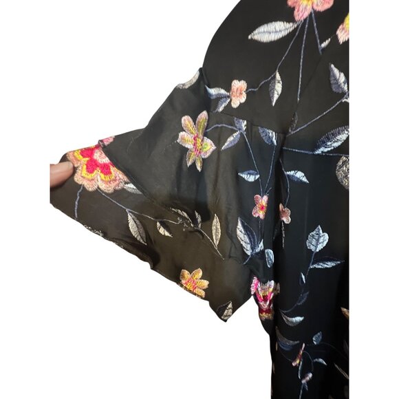 Hilary Radley For Katherine Barclay Womens Large Floral Embroidered Blouse With - Picture 5 of 5